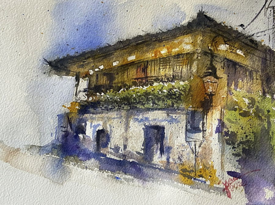 Casa Gorordo, a painting by John Pabrua