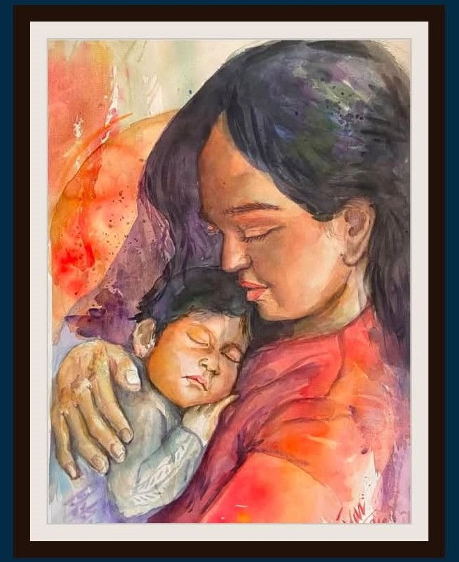 Mother and Child, a painting by John Pabrua
