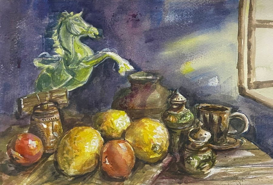 Still Life, a painting by John Pabrua