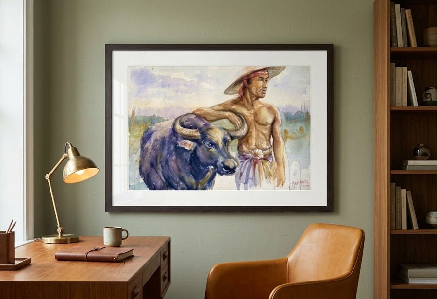 The Original Coworker, a painting by John Pabrua